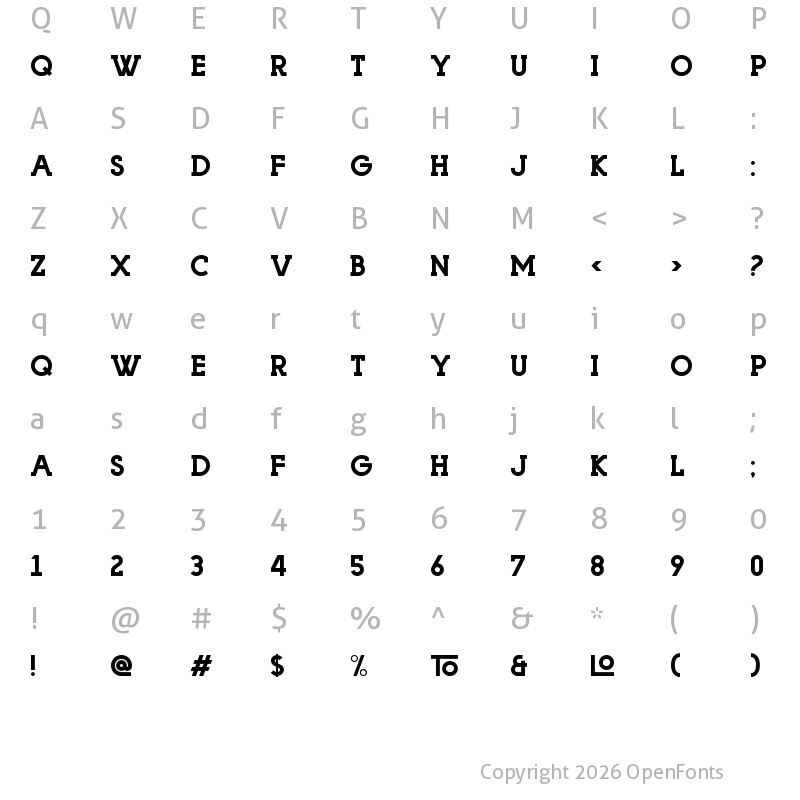 Character Map of Playoffs Serif Regular