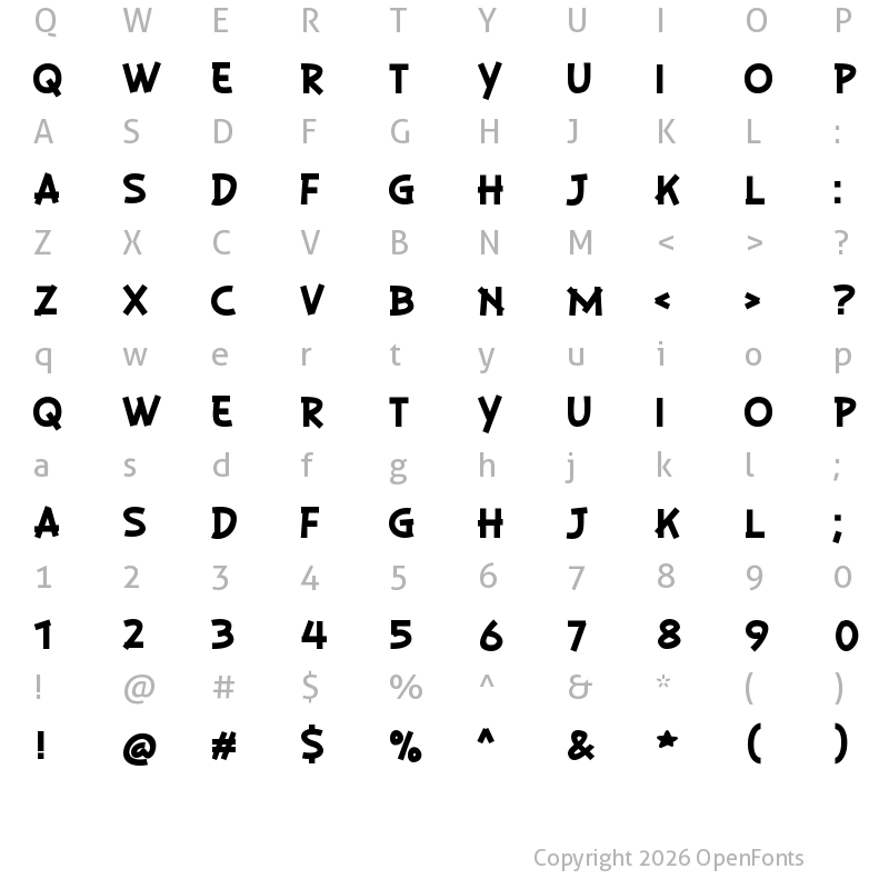 Character Map of PLAYSIR Regular