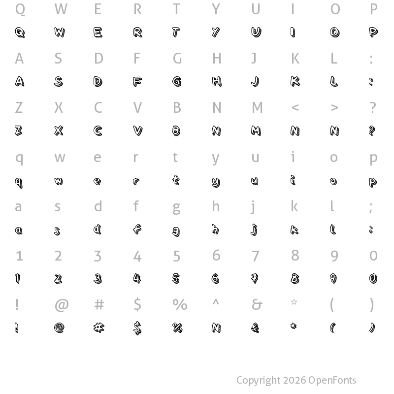 Character Map of Playtime Regular