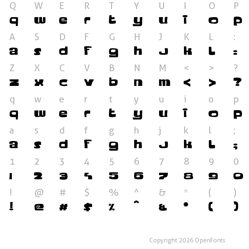 Character Map of Playtimes Regular