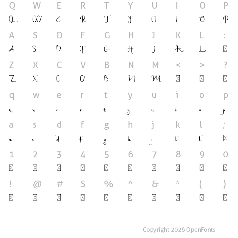 Character Map of Plaza Avenue Demo Regular