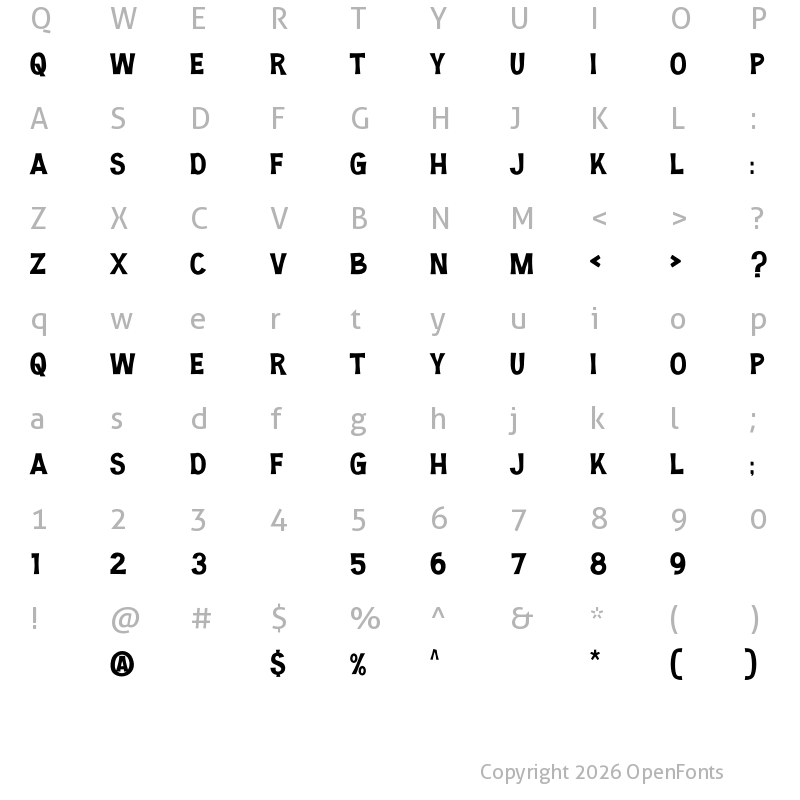 Character Map of Pleasans Regular