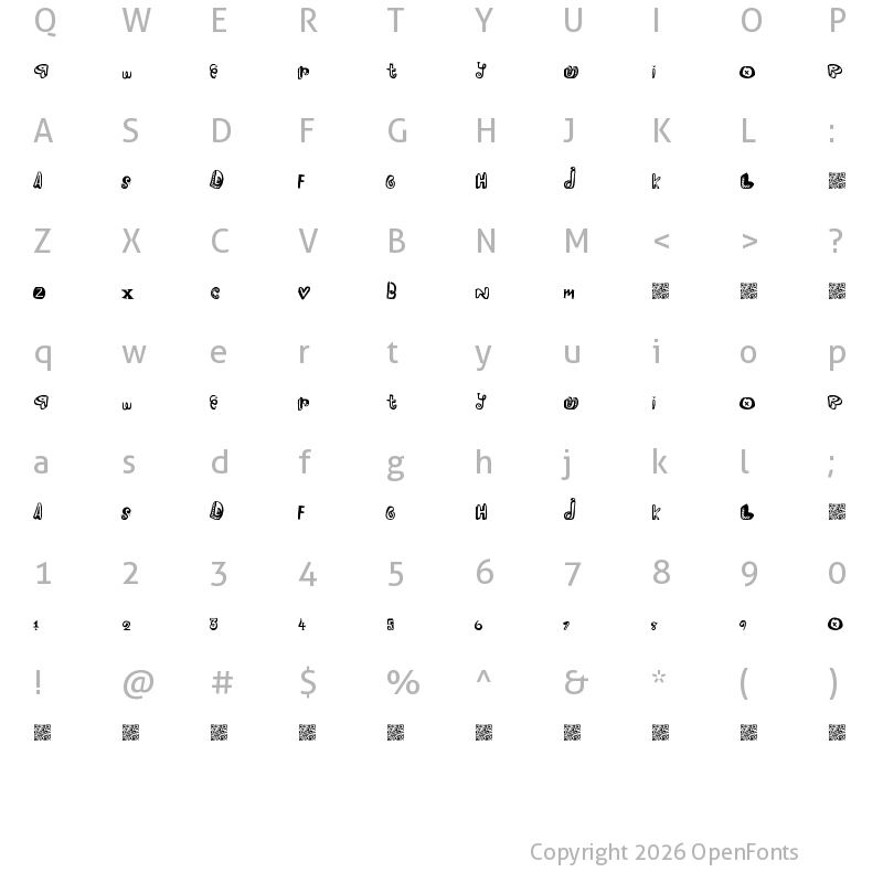 Character Map of PleasureRiot Regular