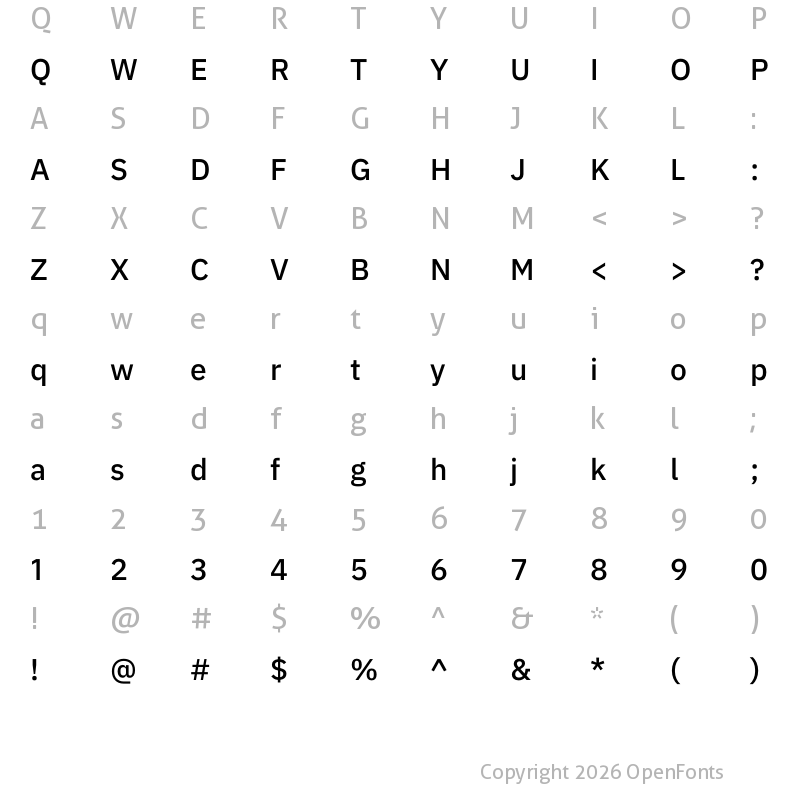 Character Map of Plexus Sans Medium