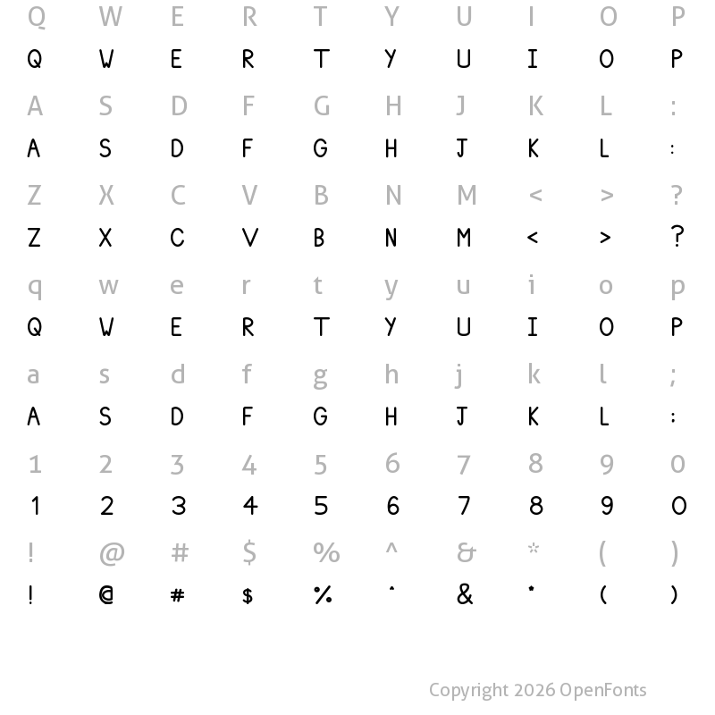 Character Map of Plum Bold