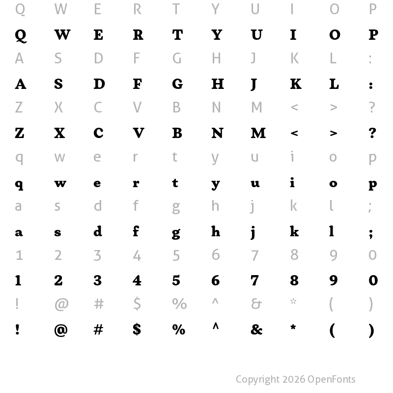 Character Map of Plush-Trial Black