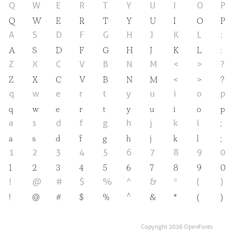 Character Map of Plush-Trial ExtraLight