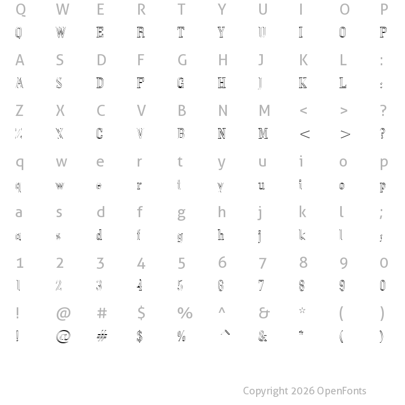 Character Map of PointedOut Normal