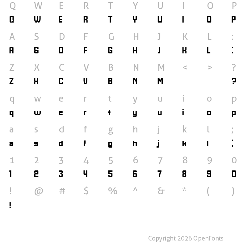 Character Map of Pojah Regular