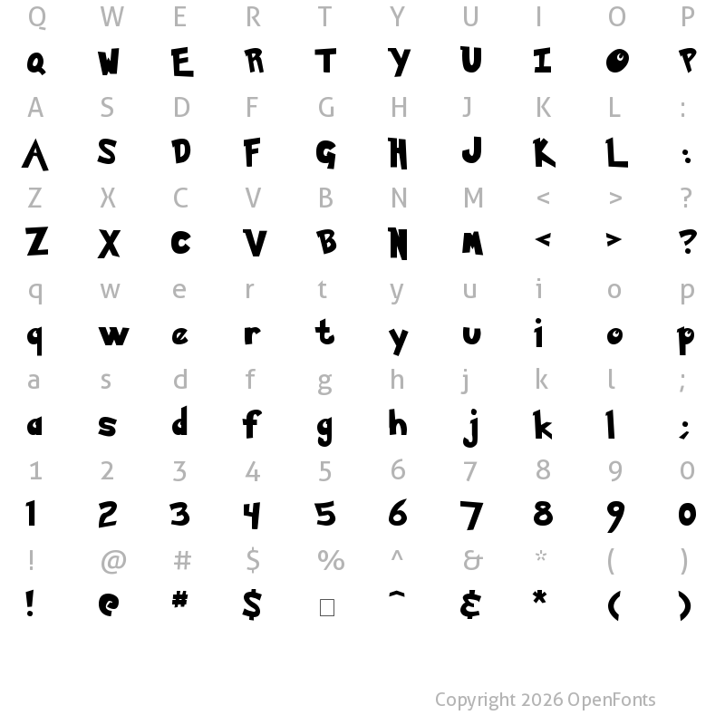 Character Map of Pokemon Solid Normal