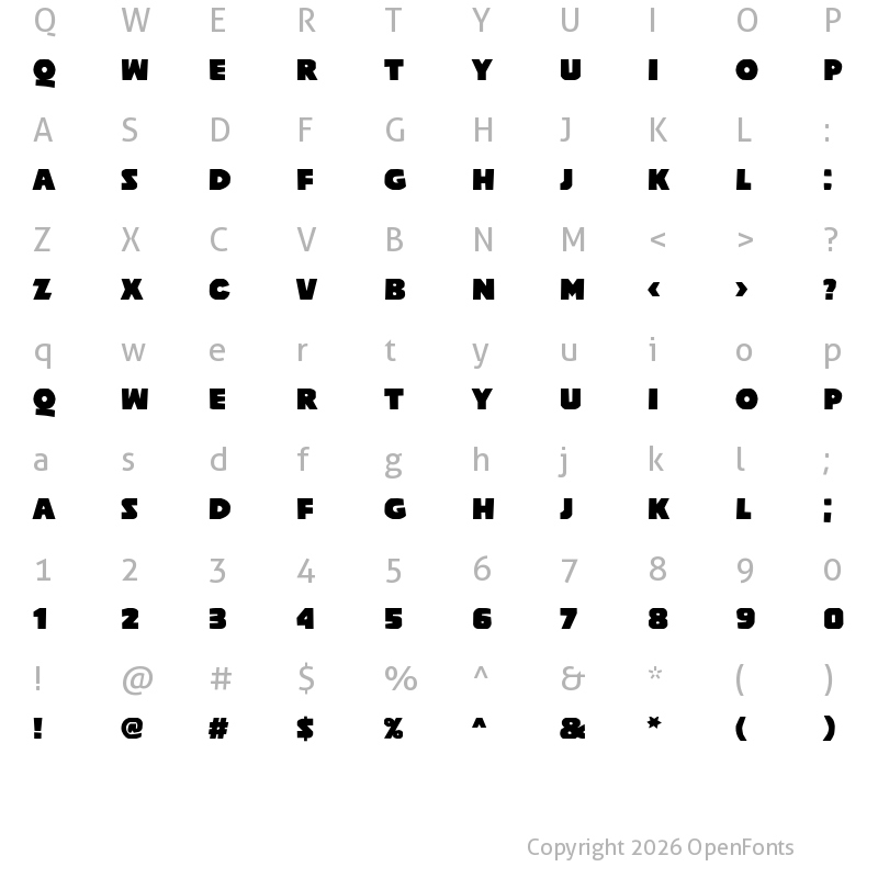 Character Map of Poleno _Bold