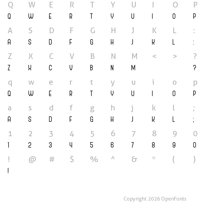 Character Map of Policemen Regular
