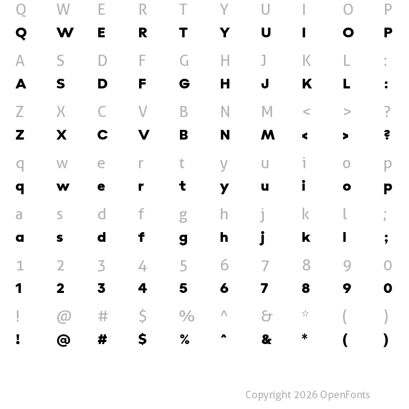 Character Map of Poligon ExtraBold
