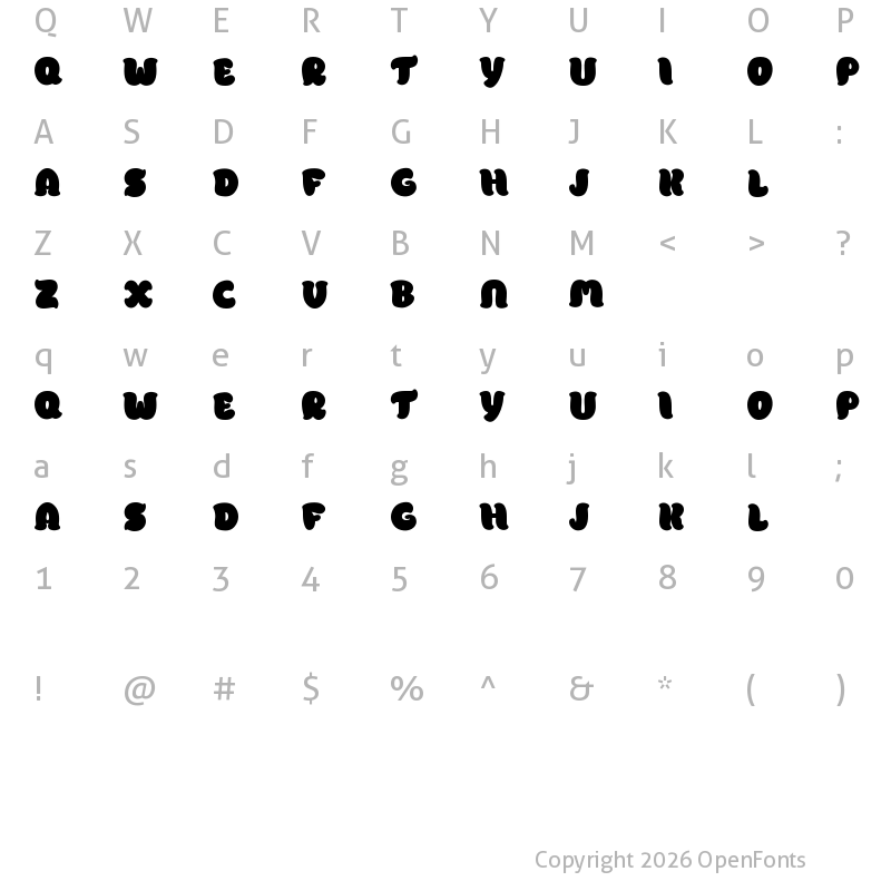 Character Map of Pomporri Demo Book