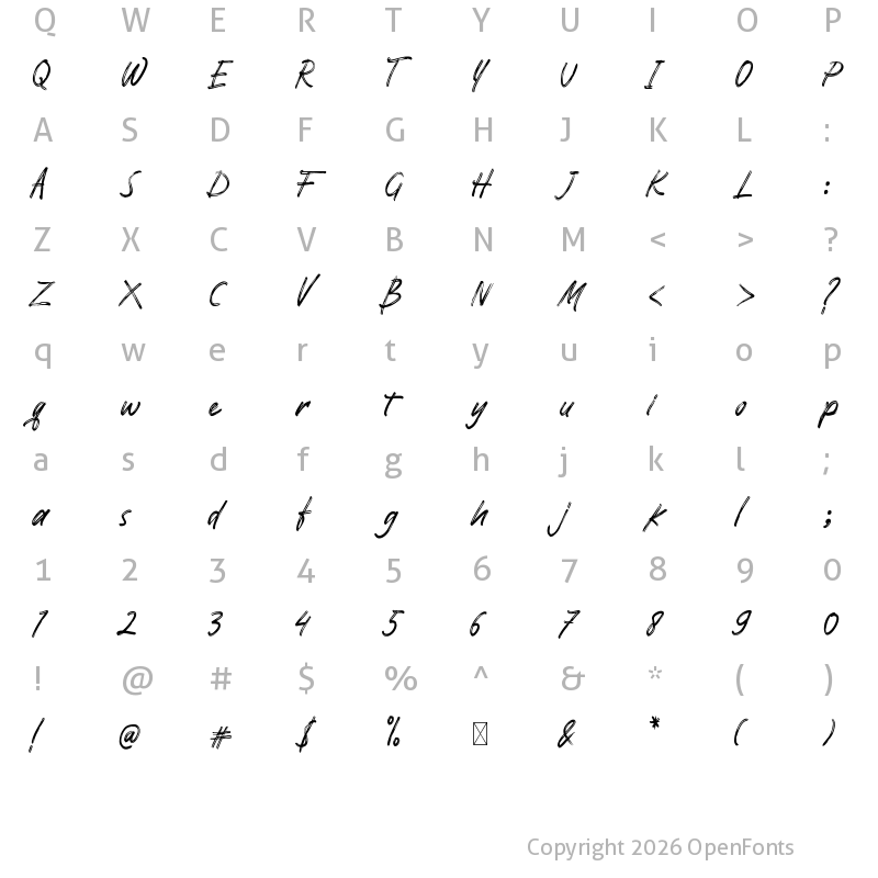 Character Map of Pomthinq Regular