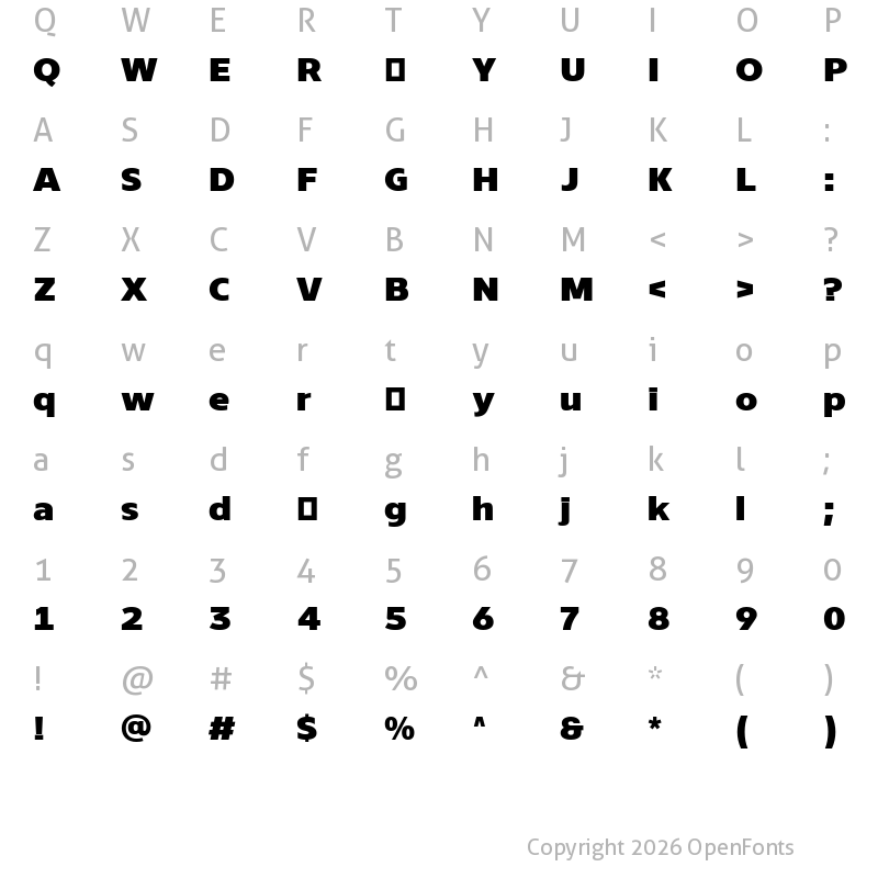 Character Map of ponder-black black