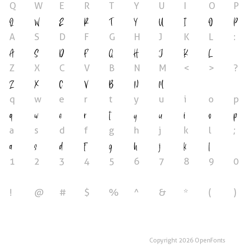 Character Map of Pondspell Regular