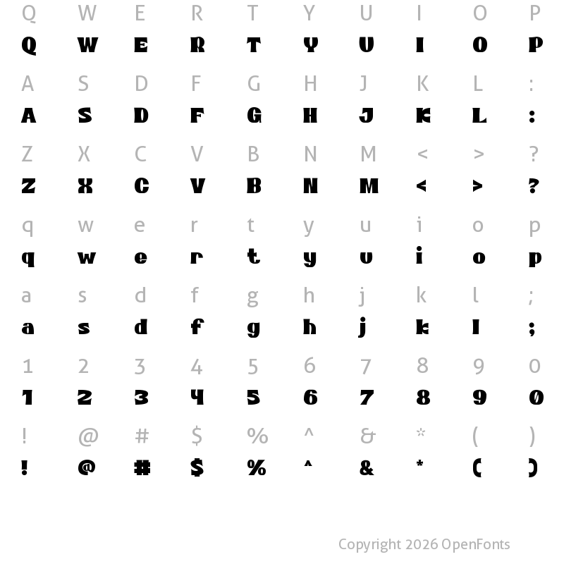 Character Map of POP-CULTURE Regular