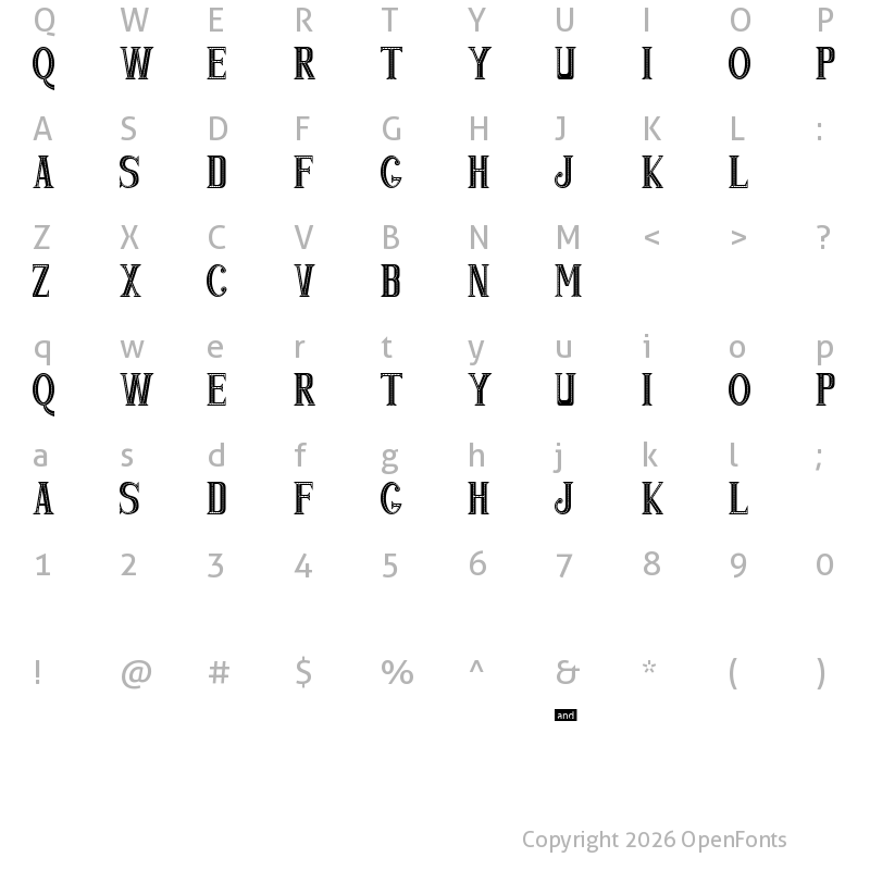 Character Map of POP & JAZZ Regular