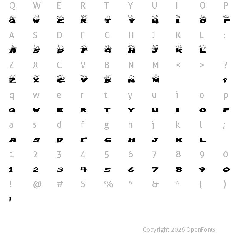 Character Map of Popping Popcorn Regular