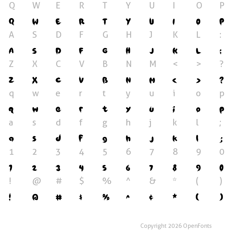 Character Map of Poppy AOE Regular