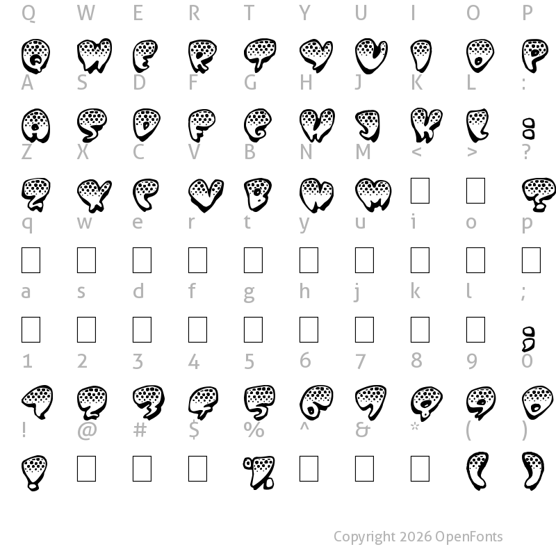 Character Map of Poppydot Regular
