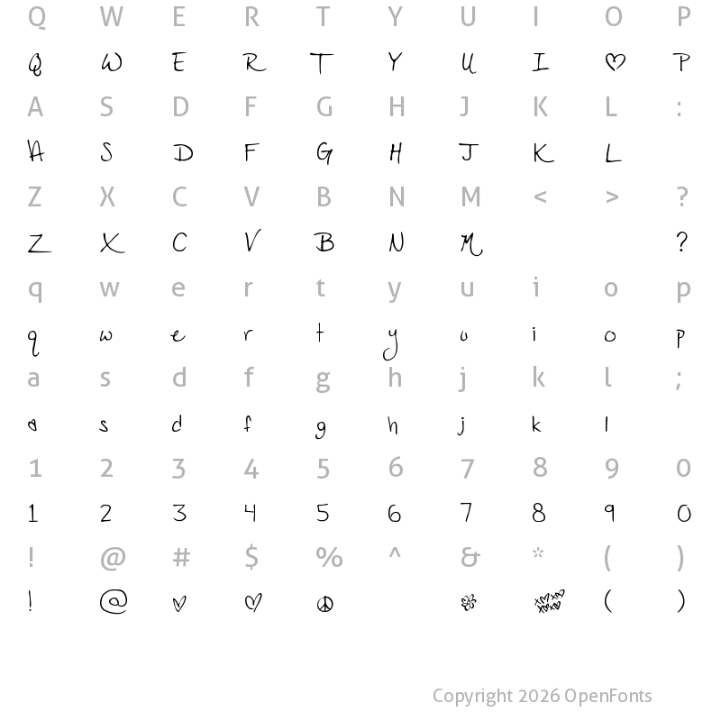 Character Map of PopStar Autograph Regular