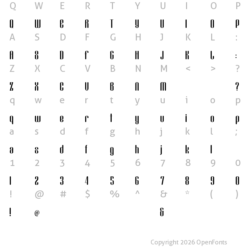 Character Map of Popstick-Demo Regular