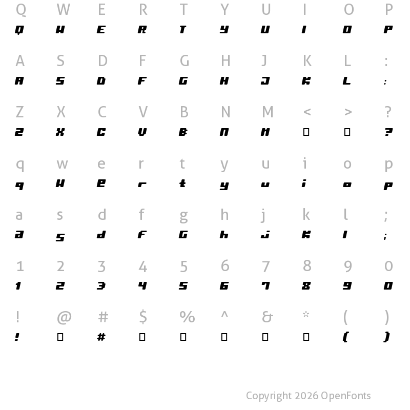 Character Map of Pormask Remix Regular