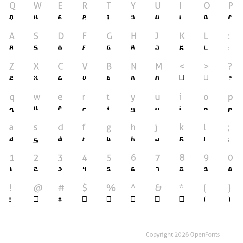 Character Map of PormaskKl?md Regular