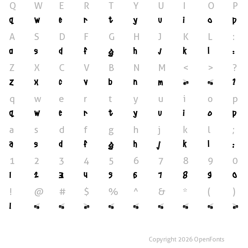 Character Map of Pornhut Regular