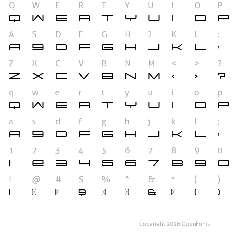 Character Map of Porqge Regular