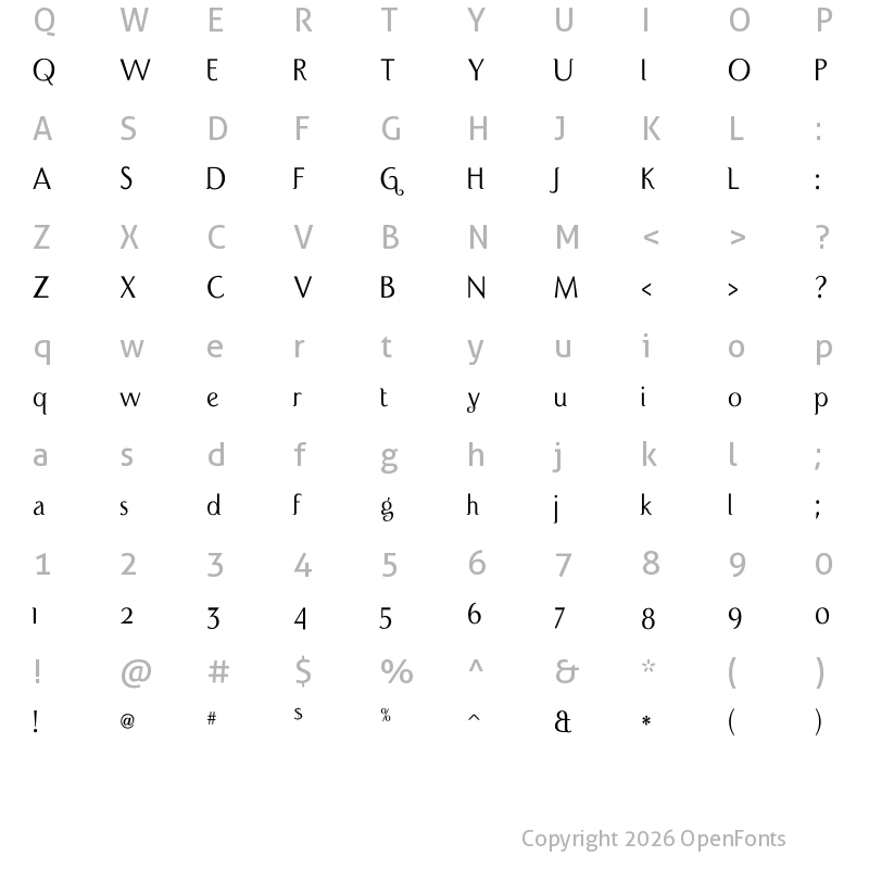 Character Map of Port Credit Regular