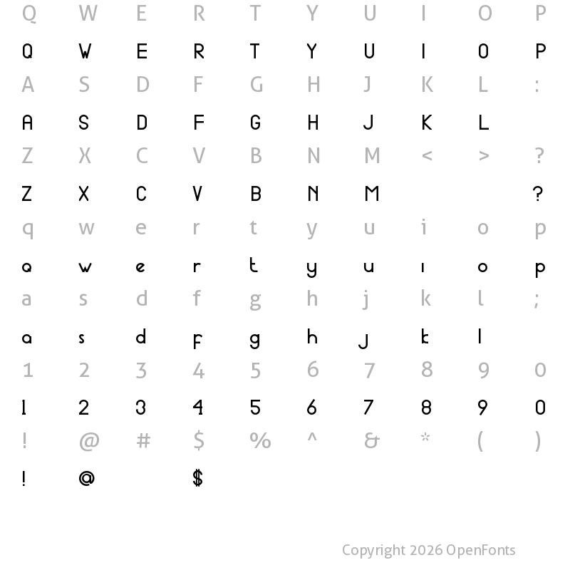 Character Map of Portaledge Pro Demo Regular