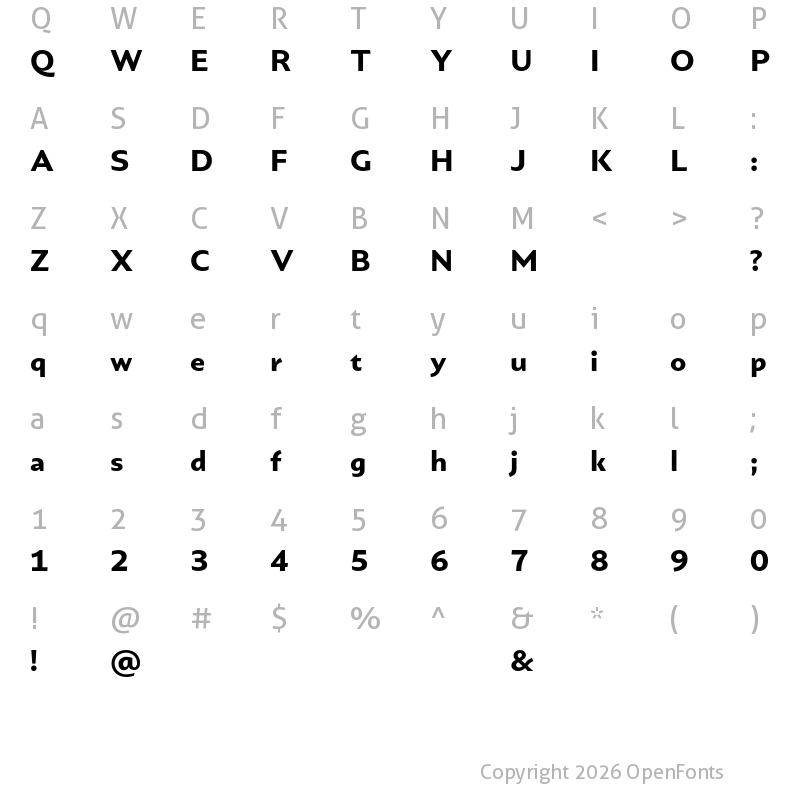 Character Map of Portheras Test Extra Bold