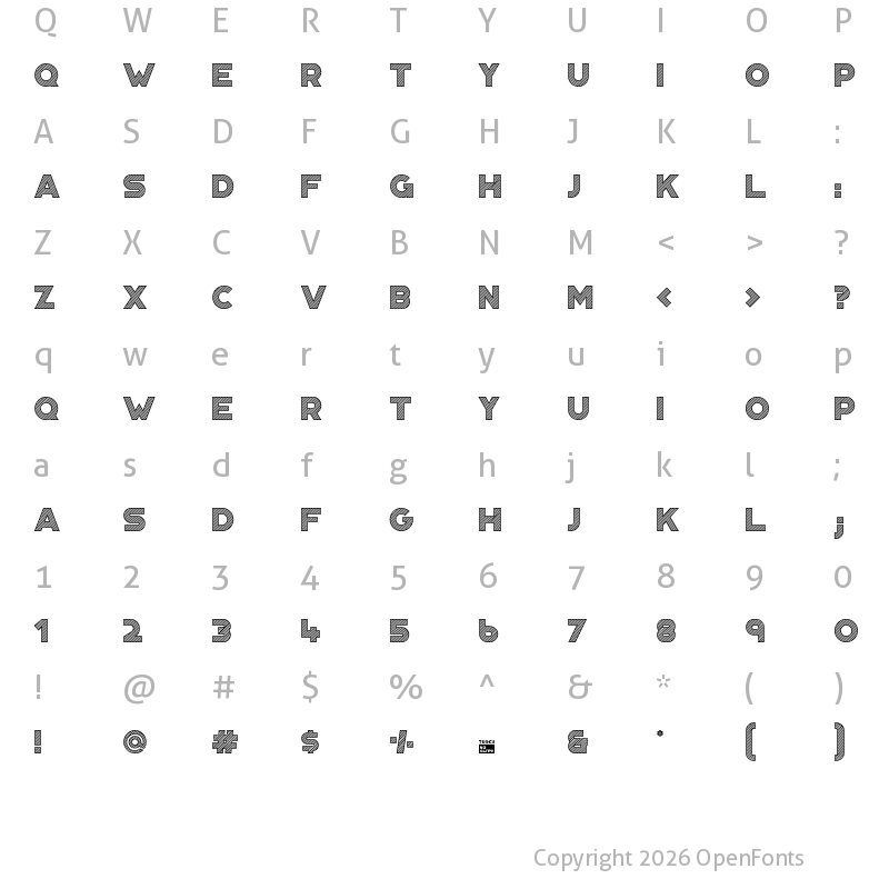 Character Map of Portico Indiagonal