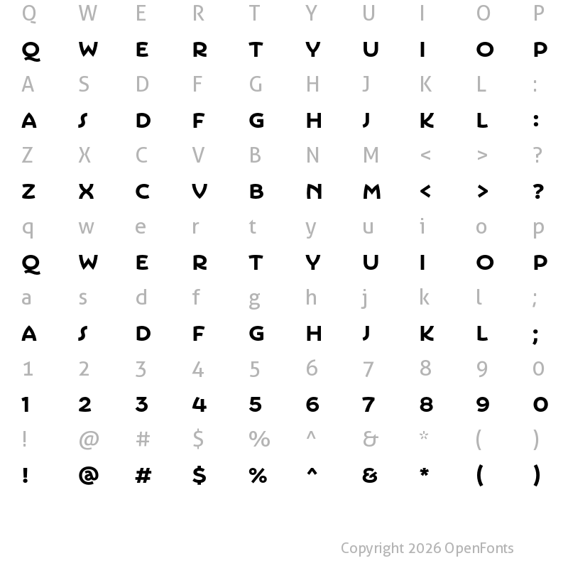 Character Map of Portofino Bold