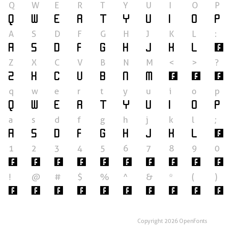 Character Map of Poseidonia Regular