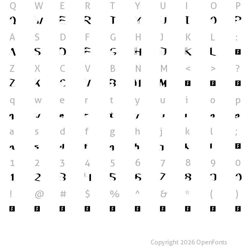 Character Map of Poser Regular