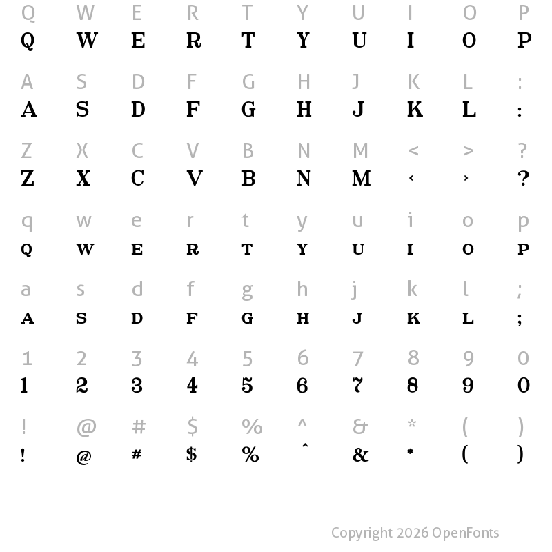Character Map of Postamt Regular