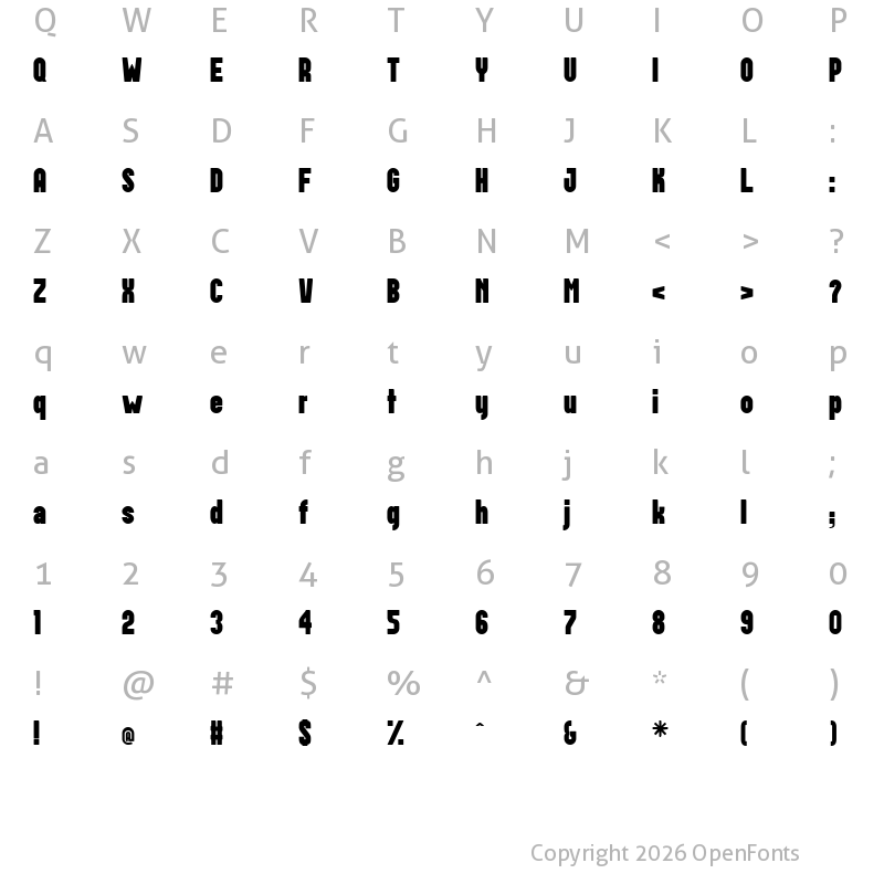Character Map of Postillon Regular