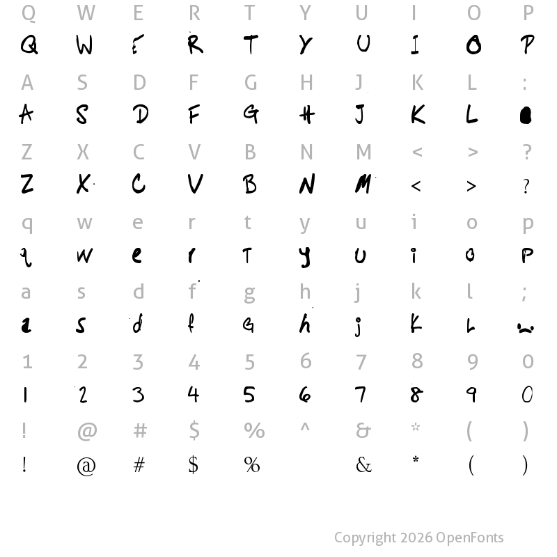 Character Map of Potato Farmer Regular