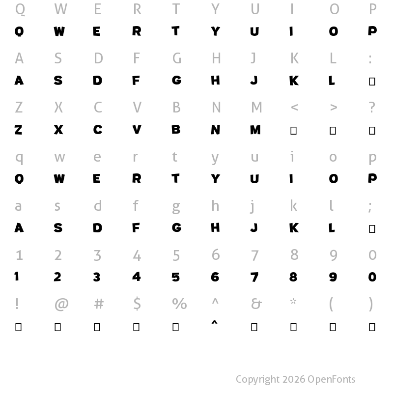Character Map of Potato sans Bold
