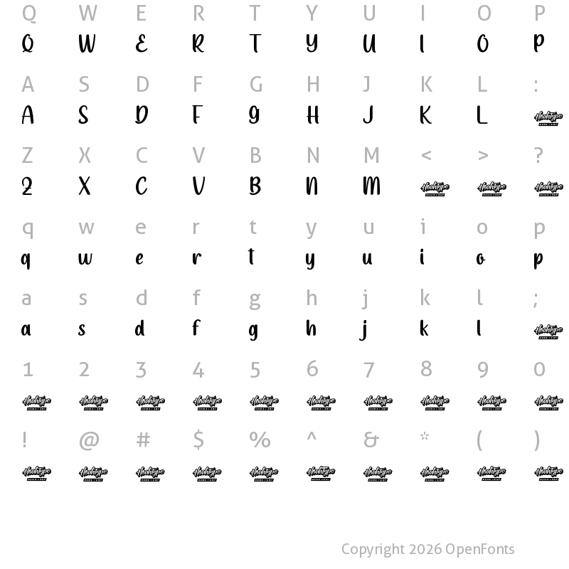 Character Map of Potato Soup Demo Regular