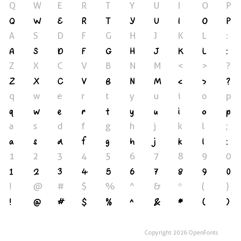 Character Map of Power Bubble Regular