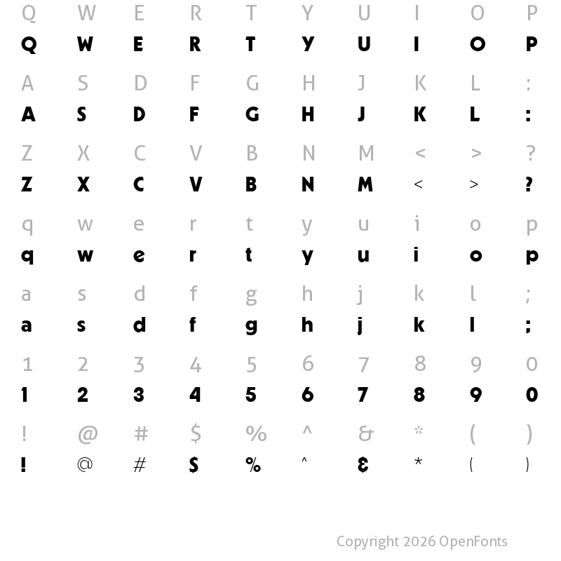 Character Map of Powerr Extra Bold