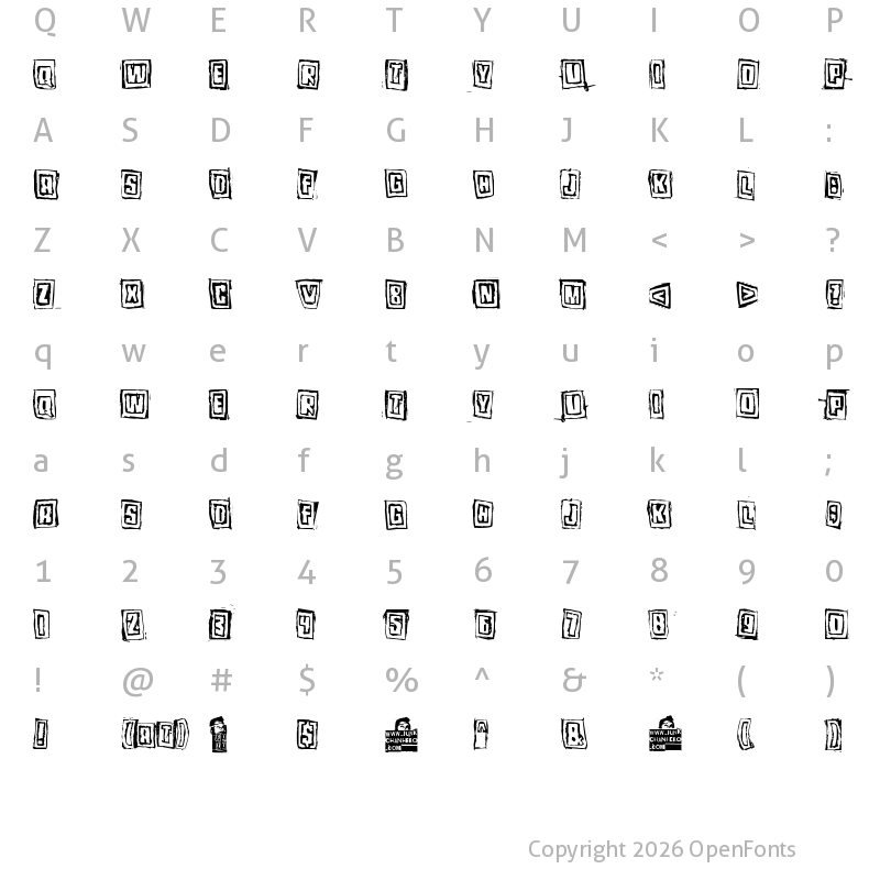 Character Map of Pozo Regular