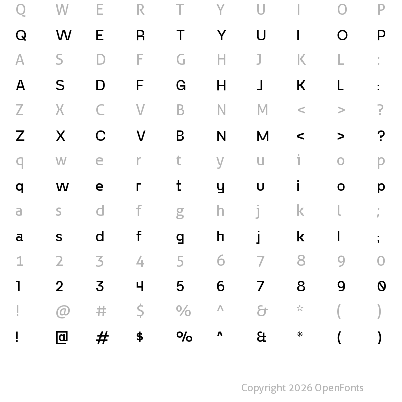 Character Map of PP Gosha Sans Regular