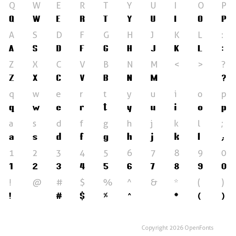 Character Map of prazo Regular