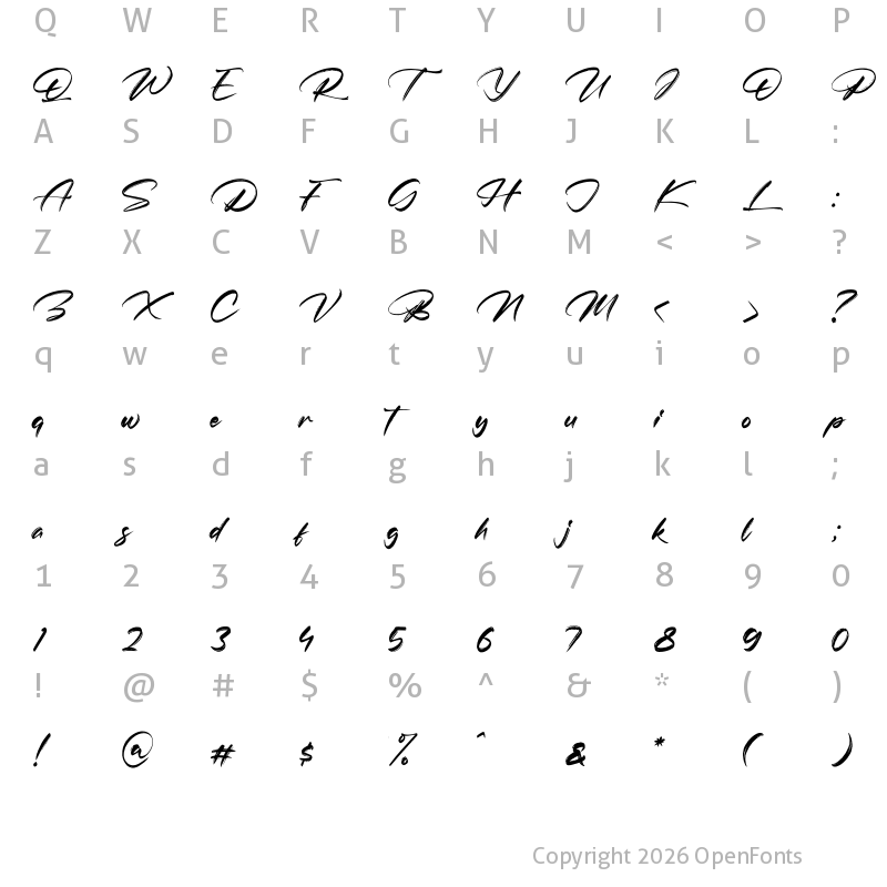 Character Map of Predikat Oneday Regular